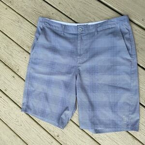 VALOR Gray Checkered Flat Front Sport  Shorts, Size: 34